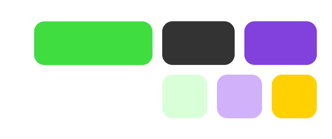 Color palette based on intense green, purple, and yellow